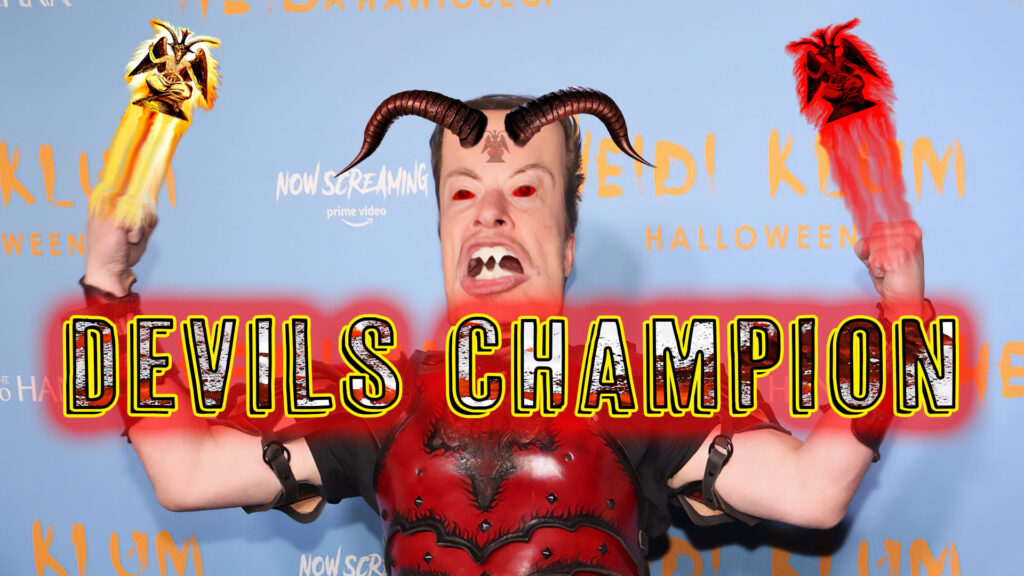Elon musk the devils champion baphomet costume halloween occult satanic