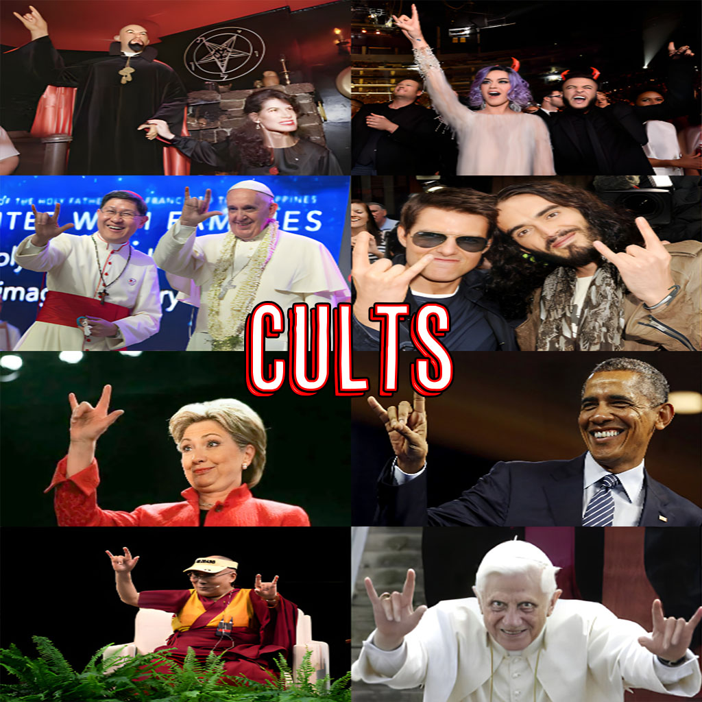 Famous celebrities making satanic hand gestures anton lavey katy perry pope francis hillary clinton obama tom cruise dalai lama