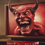 satan inside television satanic tv demons hollywood evil hell devil brainwashing meme propaganda matrix machine